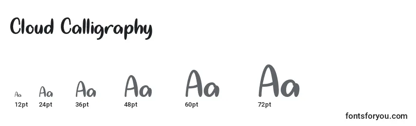 Cloud Calligraphy   (123619) Font Sizes