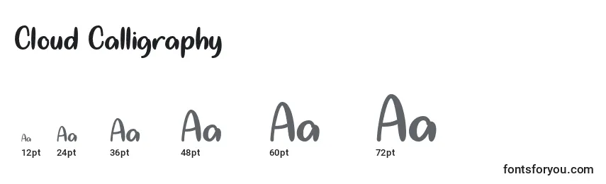 Tamanhos de fonte Cloud Calligraphy   (123619)