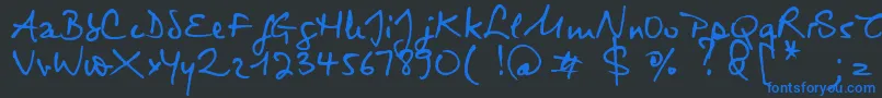 Virginie Font – Blue Fonts on Black Background