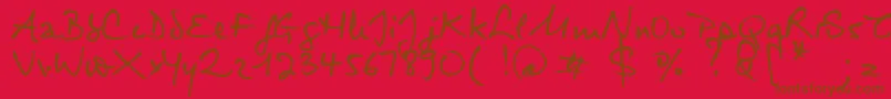 Virginie Font – Brown Fonts on Red Background