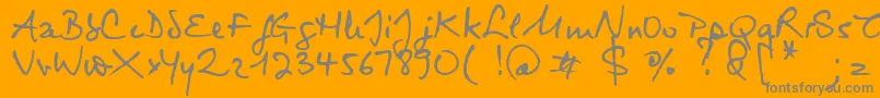 Lisätietoja Virginie-fontista Virginie-fontti – harmaat kirjasimet oranssilla taustalla