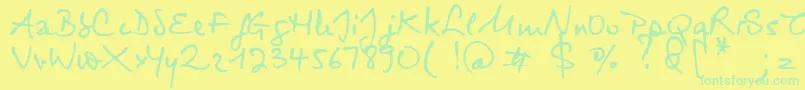 Virginie Font – Green Fonts on Yellow Background