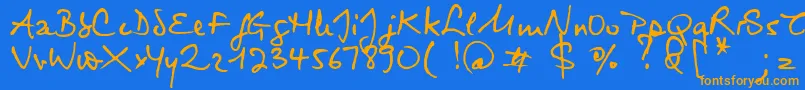 Virginie Font – Orange Fonts on Blue Background
