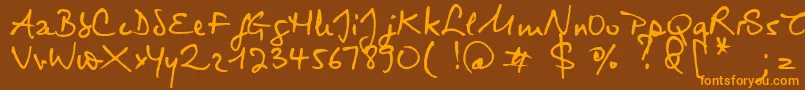 Virginie Font – Orange Fonts on Brown Background