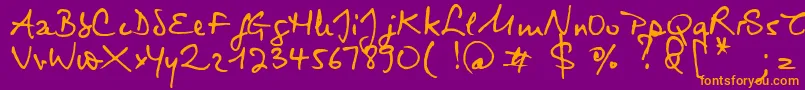 Virginie Font – Orange Fonts on Purple Background