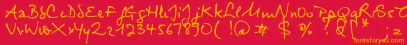 Virginie Font – Orange Fonts on Red Background