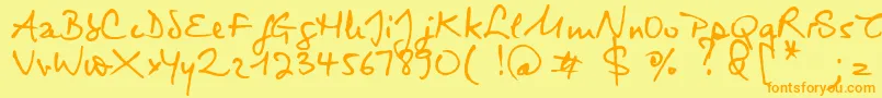 Virginie Font – Orange Fonts on Yellow Background