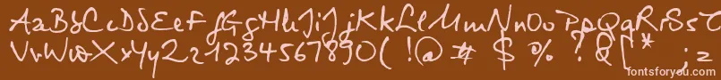 Virginie Font – Pink Fonts on Brown Background