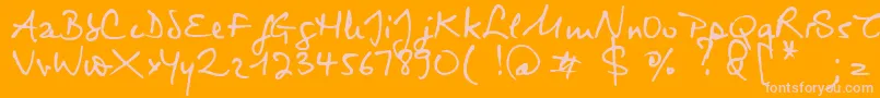 Virginie Font – Pink Fonts on Orange Background