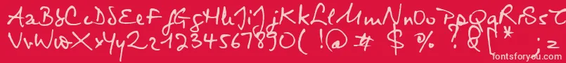 Virginie Font – Pink Fonts on Red Background