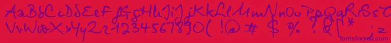 Virginie Font – Purple Fonts on Red Background
