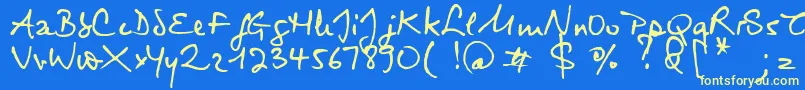 Virginie Font – Yellow Fonts on Blue Background