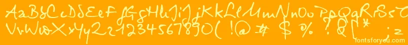 Virginie Font – Yellow Fonts on Orange Background