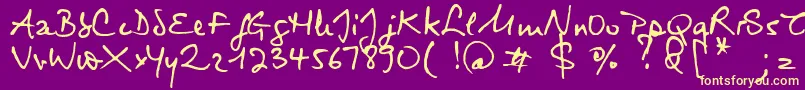 Virginie Font – Yellow Fonts on Purple Background