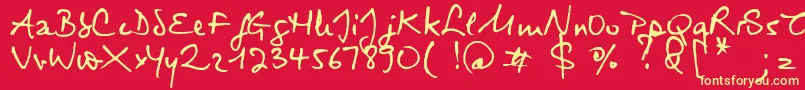 Virginie Font – Yellow Fonts on Red Background