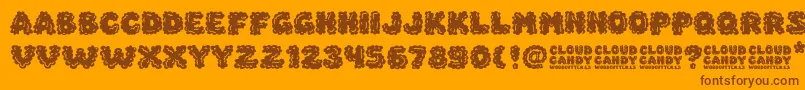 Cloud Candy Font – Brown Fonts on Orange Background