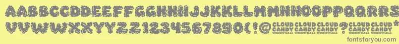 Cloud Candy Font – Gray Fonts on Yellow Background