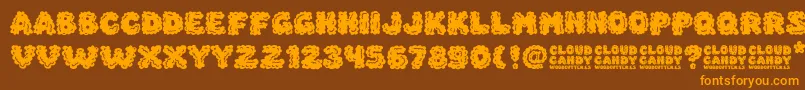 Cloud Candy Font – Orange Fonts on Brown Background