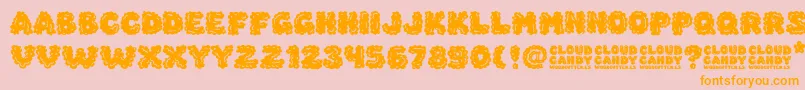 Cloud Candy Font – Orange Fonts on Pink Background