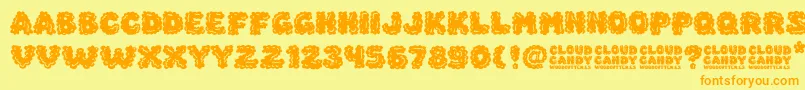 Cloud Candy Font – Orange Fonts on Yellow Background