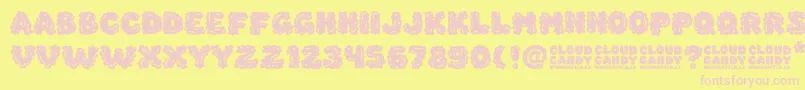 Cloud Candy Font – Pink Fonts on Yellow Background