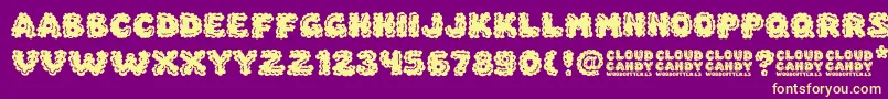 Cloud Candy Font – Yellow Fonts on Purple Background