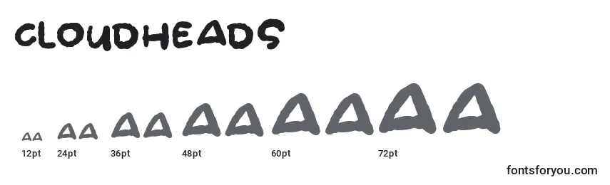 Cloudheads (123621) Font Sizes