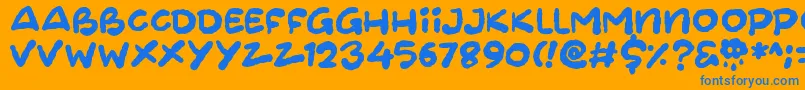 Cloudheads Font – Blue Fonts on Orange Background