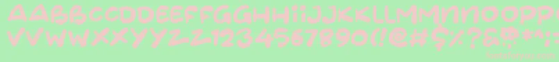 フォントCloudheads – 緑の背景にピンクのフォント
