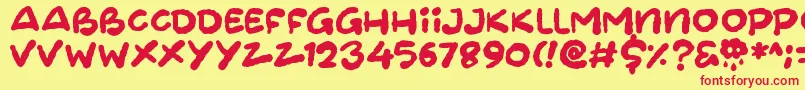 Cloudheads Font – Red Fonts on Yellow Background