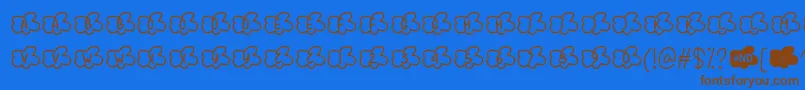 Clouds Smile Too   Font – Brown Fonts on Blue Background