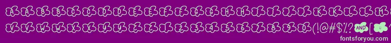 Clouds Smile Too   Font – Green Fonts on Purple Background