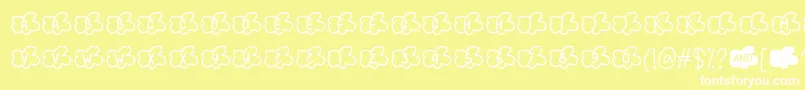 Clouds Smile Too   Font – White Fonts on Yellow Background