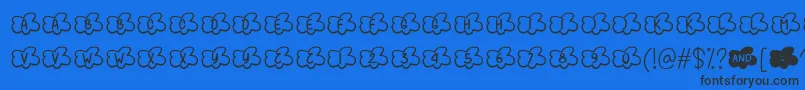 Clouds Smile Too   Font – Black Fonts on Blue Background