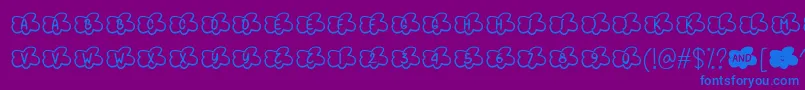 Clouds Smile Too   Font – Blue Fonts on Purple Background