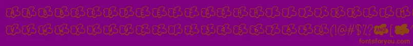 Clouds Smile Too   Font – Brown Fonts on Purple Background