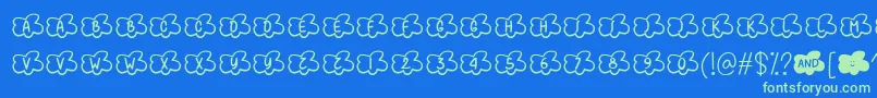 Clouds Smile Too   Font – Green Fonts on Blue Background