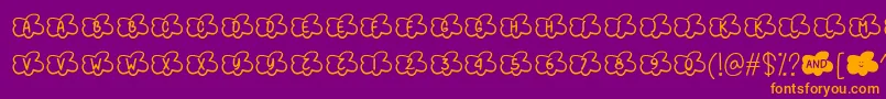 Clouds Smile Too   Font – Orange Fonts on Purple Background