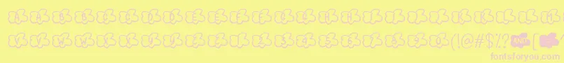 Clouds Smile Too   Font – Pink Fonts on Yellow Background