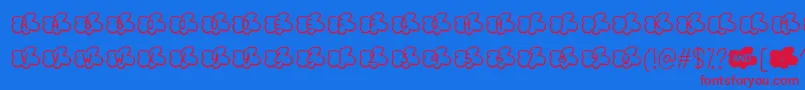 Clouds Smile Too   Font – Red Fonts on Blue Background