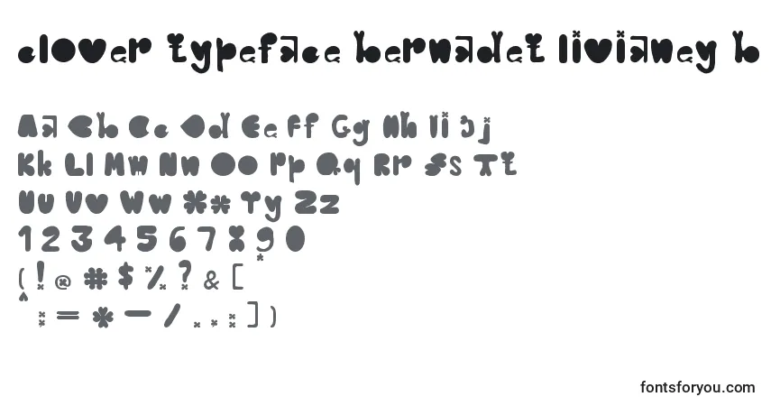 Fuente Clover typeface bernadet livianey b  42413085 - alfabeto, números, caracteres especiales