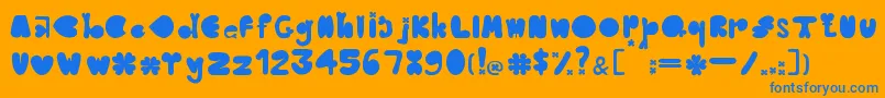 clover typeface bernadet livianey b  42413085 Font – Blue Fonts on Orange Background