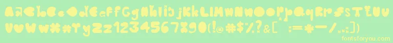 フォントclover typeface bernadet livianey b  42413085 – 黄色の文字が緑の背景にあります