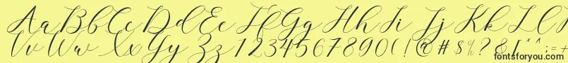 clover Font – Black Fonts on Yellow Background