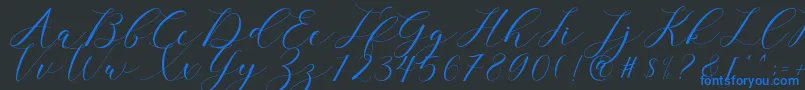clover Font – Blue Fonts on Black Background