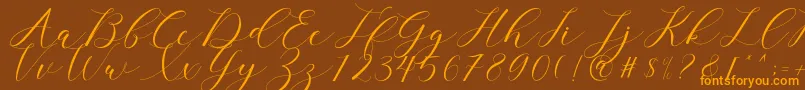 clover Font – Orange Fonts on Brown Background