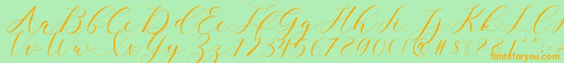 clover Font – Orange Fonts on Green Background
