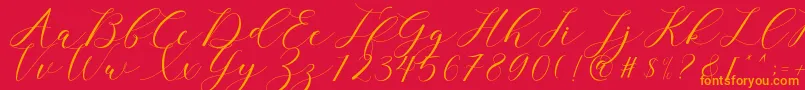 clover Font – Orange Fonts on Red Background