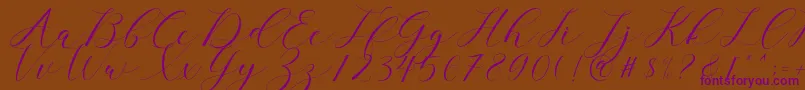 clover Font – Purple Fonts on Brown Background