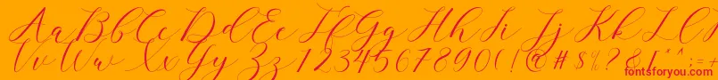 clover-Schriftart – Rote Schriften auf orangefarbenem Hintergrund